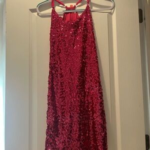 Sparkling Pink Sequin Womens Dress